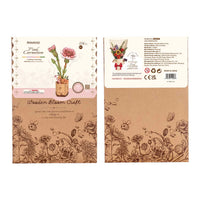 Rowood Pink Carnation DIY Wooden Flower 3D Puzzle TW051