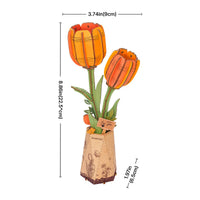 Rowood Orange Tulip DIY Wooden Flower 3D Puzzle TW081