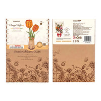Rowood Orange Tulip DIY Wooden Flower 3D Puzzle TW081