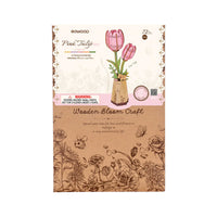 Rowood Pink Tulip DIY Flower 3D Wooden Puzzle TW082