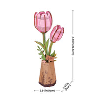 Rowood Pink Tulip DIY Flower 3D Wooden Puzzle TW082