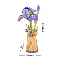 Rowood Purple Iris DIY Wooden Flower 3D Puzzle TW121
