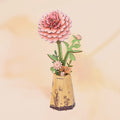 Rowood Pink Dahlia (TW131) - DIY Wooden Flower 3D Puzzle