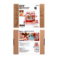 Strawberry Milk Box (DS034) | DIY Miniature House Kit