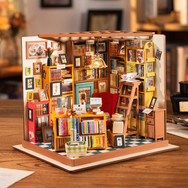 Sam's Study Library (DG102) - DIY Miniature House Kit