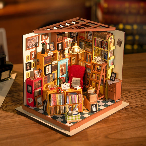 Sam's Study Library (DG102) - DIY Miniature House Kit