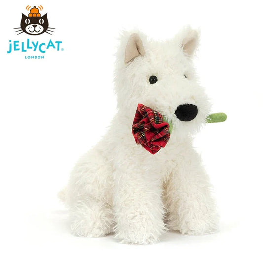 Jellycat Munro Scottie Dog Holding Rose 25cm