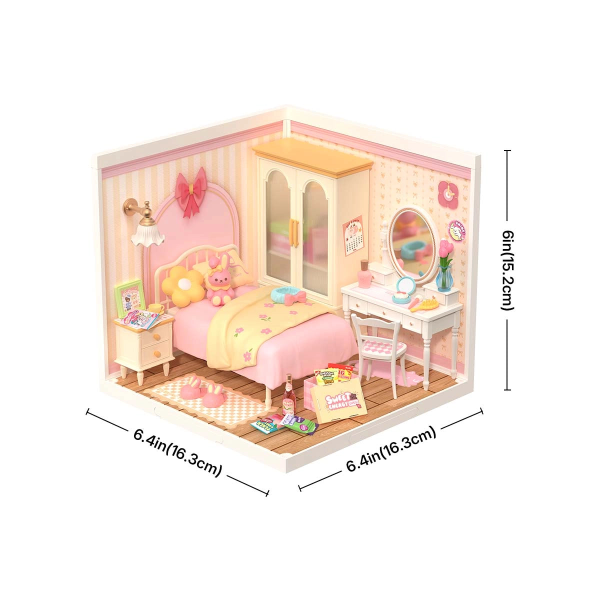 Rolife Lovely Pink Bedroom Super Creator Miniature House