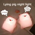 Lying Flat Pig Silicone Night Lamp