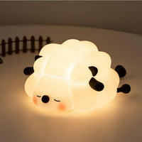 Sleeping Sheep Silicone Lamp glowing