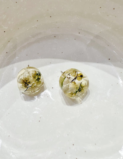 white blossom earrings