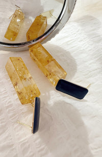 Yellow bar earrings