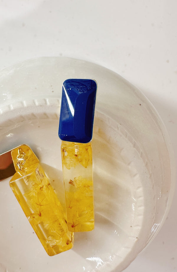 Yellow bar earrings