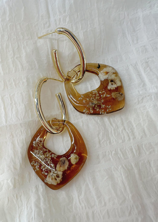 floral hoop earrings