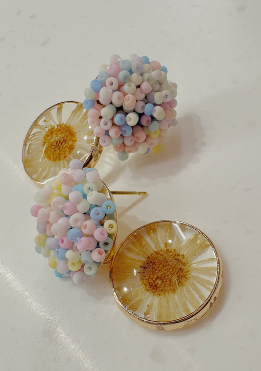 Cotton Candy Sunflower Radiance Earring
