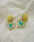 lemon saffron heart blossom earring
