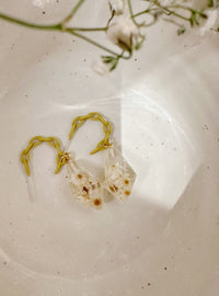 Amber daisy droplet Earrings