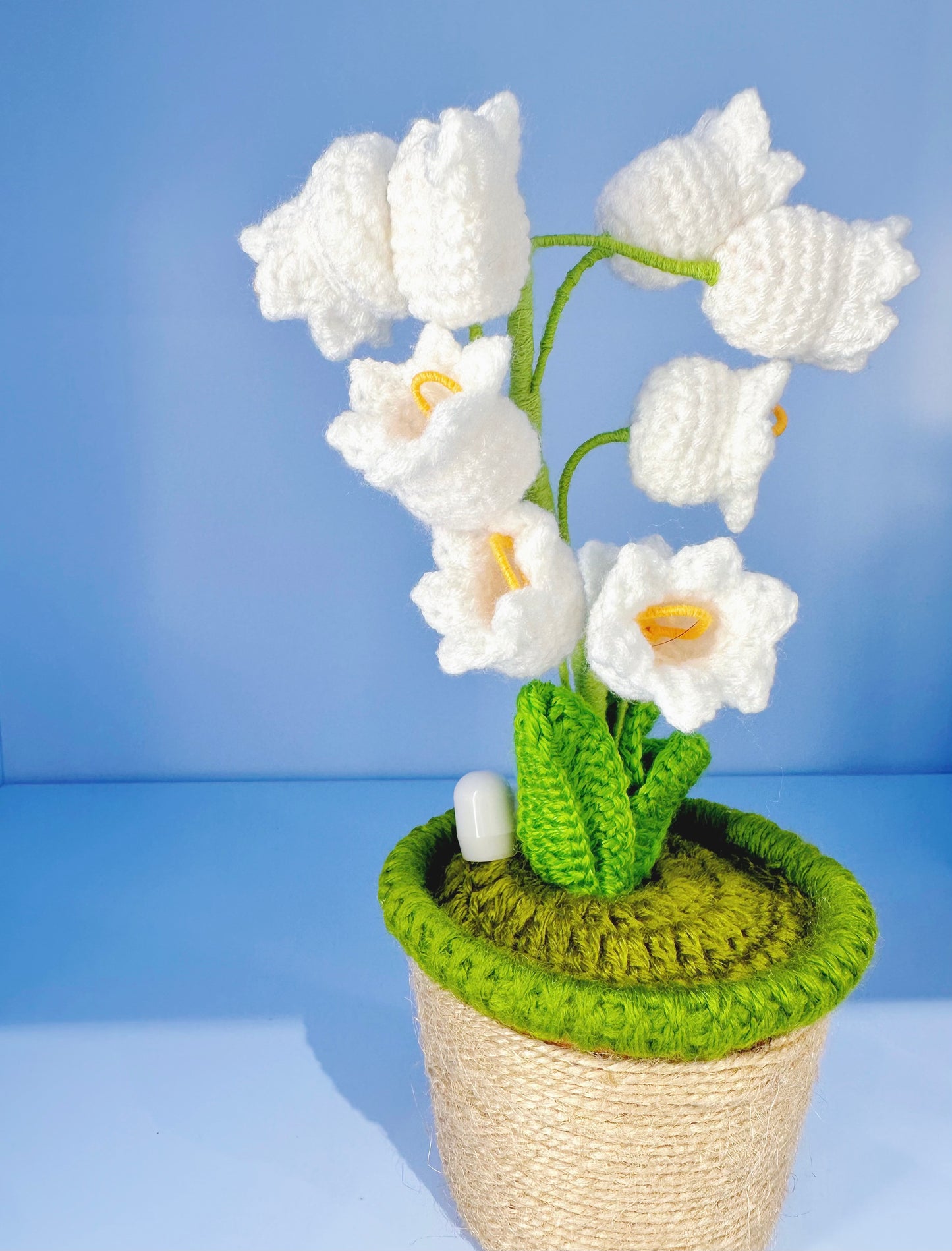 Artificial Lily Flowers with knitted pot