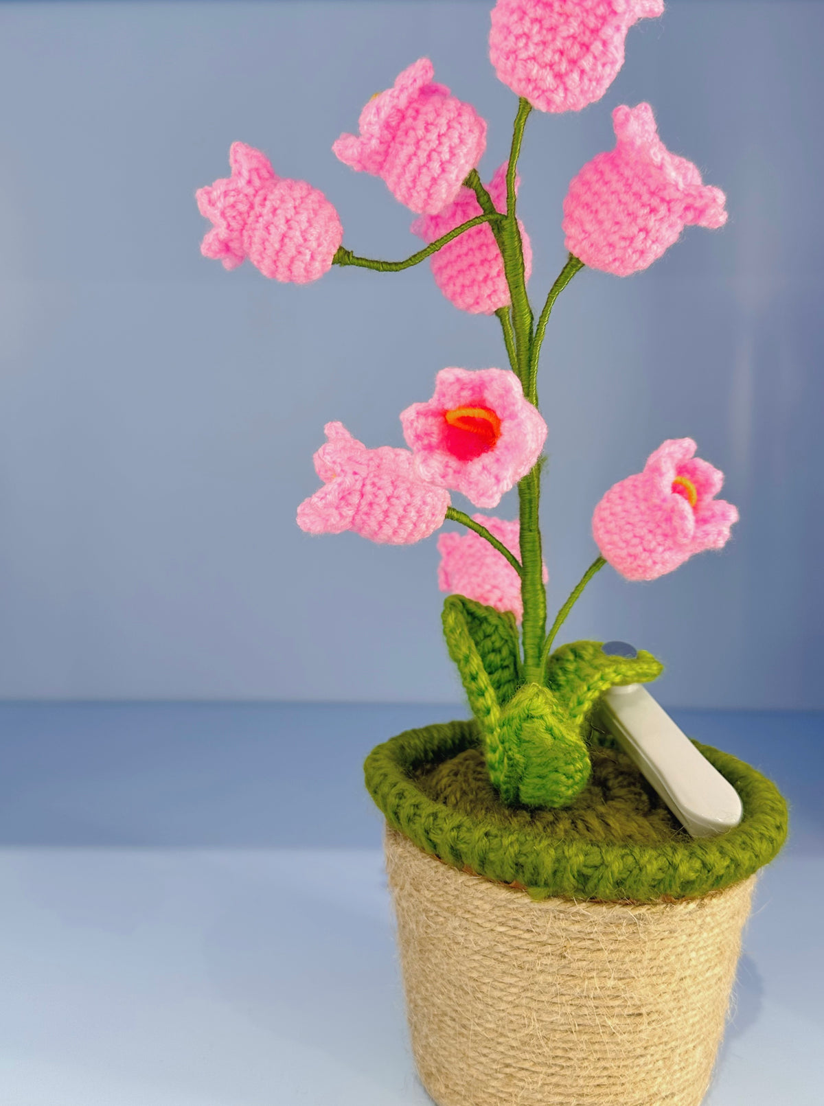 Artificial Lily Flowers with knitted pot