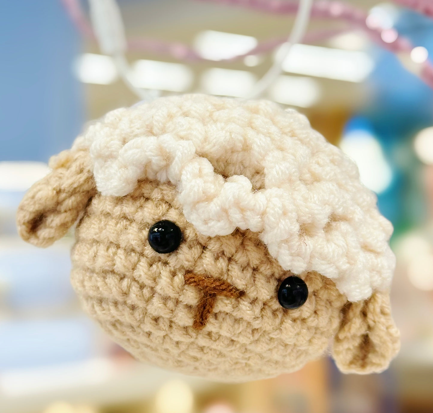 Handmade  Knitted Sheep Charm With A Bell