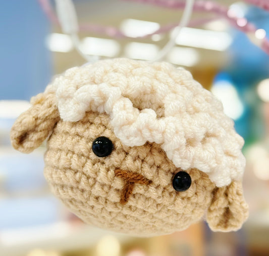 Handmade  Knitted Sheep Charm With A Bell