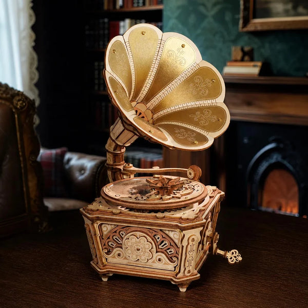 ROKR Diva Gramophone (AMK82) - Wooden Music Box Model