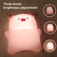 Lying Flat Pig Silicone Night Lamp