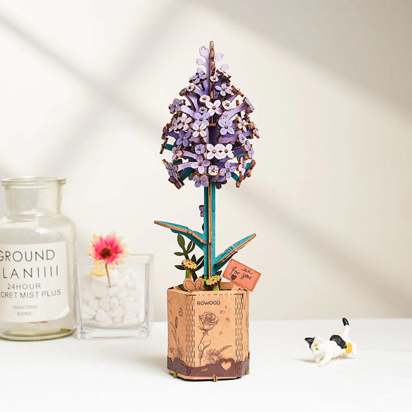Rowood Lilac (TW021) - Wooden Flower 3D Puzzle